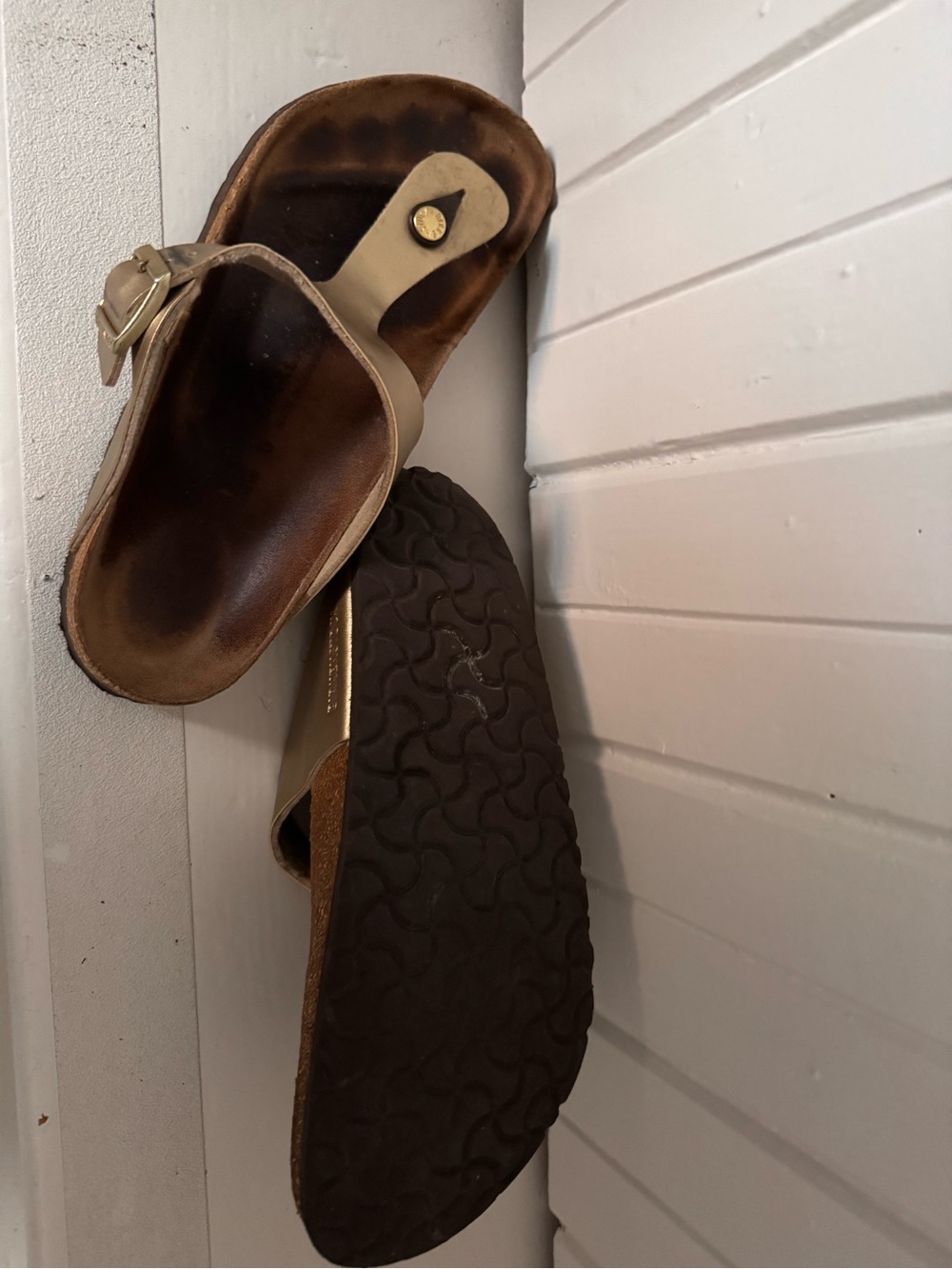 Birkenstock Metallic Gold Thong Sandals